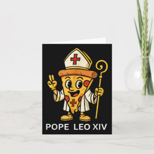Cartão Engraçado papa americano Leo Xiv Pizza Slice Carto
