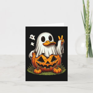 Cartão Engraçado Pato Boo Halloween Fantasmas Mens Crianç