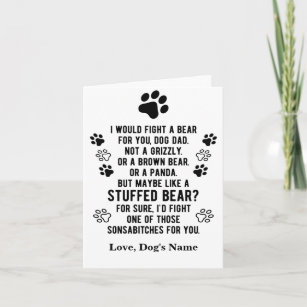Cartão Engraçado, Personalizado, Luta Por Um Urso Para Vo