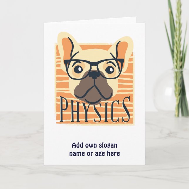 Cartão Engraçado PHYSICS Francês Bulldog Science Professo (Frente)