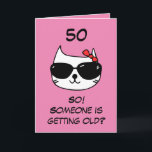 Cartão Engraçado Piada de Humor Gato Irmã Rosa 50º Aniver<br><div class="desc">Engraçado Piada de Gato, Irmã Rosa 50º Aniversário, um design engraçado destinado a qualquer irmã no seu aniversário. Se você está procurando alguns cartões de aniversário de irmã, cartões de aniversário de irmã de gato ou cartões de aniversário de 50 irmãs, este é o que você precisa. O design apresenta...</div>