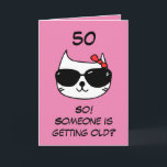 Cartão Engraçado Piada de Humor Gato Irmã Rosa 50º Aniver<br><div class="desc">Engraçado Piada de Gato, Irmã Rosa 50º Aniversário, um design engraçado destinado a qualquer irmã no seu aniversário. Se você está procurando alguns cartões de aniversário de irmã, cartões de aniversário de irmã de gato ou cartões de aniversário de 50 irmãs, este é o que você precisa. O design apresenta...</div>