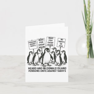 Cartão Engraçado Pinguins Contra Tarifas Heard Island Pen