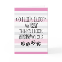 Engraçado PINK de Aniversário - CAT Slogan