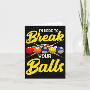Cartão Engraçado Piscina Billiard Hall Snooker Estou Aqui