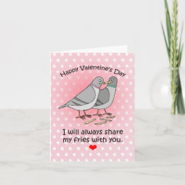 Cartão Engraçado Pombo Francês Fry Lover Dia de os namora