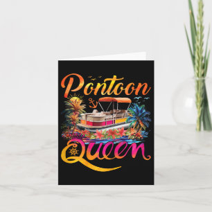 Cartão Engraçado Pontoon Queen Girls Pontooning Boat Pa