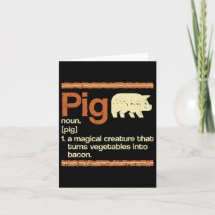 Cartão Engraçado Presente Bacon E Definição De Porcos