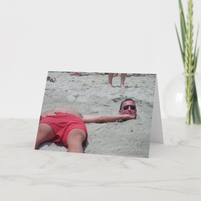 Cartão engraçado principal das férias da praia (Frente)