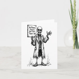 Cartão Engraçado Professor de Bruxas Skeleton Halloween M
