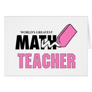 Cartão Engraçado Professor de Matemática, Borracha Rosa