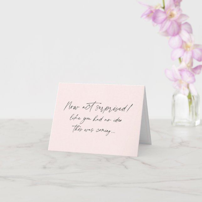 Cartão Engraçado proposta da Bridesmaid, cor-de-rosa simp (Orquídea)