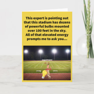 Cartão Engraçado Pun Watts Alô Lá Em Cima