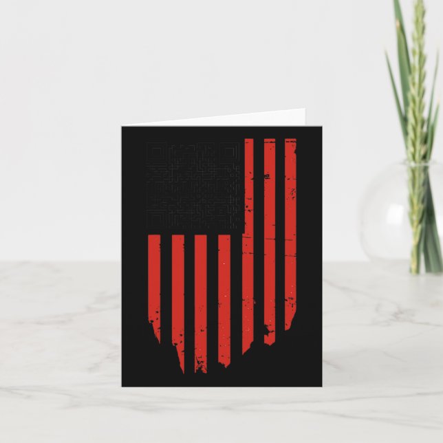 Cartão Engraçado Qr Trump Dance Code Vermelho e Branco (Frente)