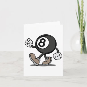 Cartão Engraçado Quadrinho Snooker Billiard Player 8-ll