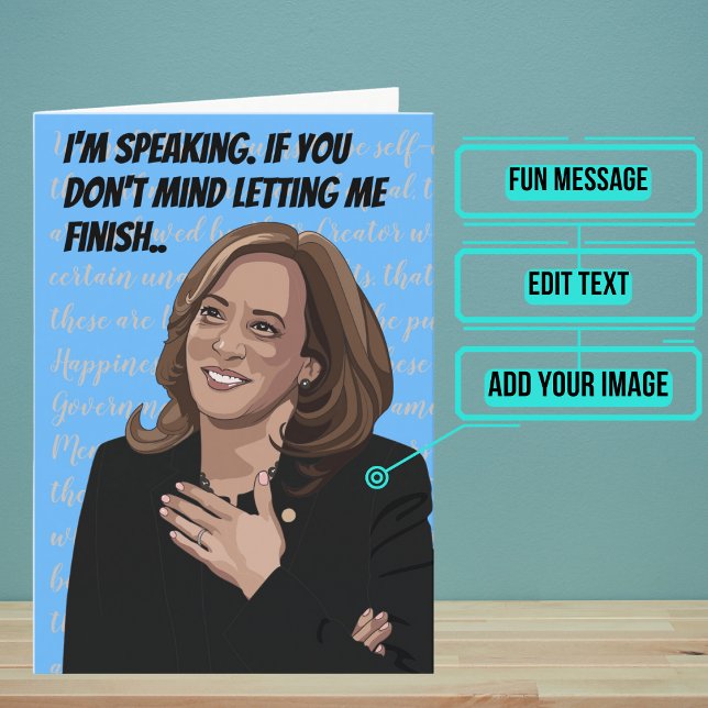 Cartão Engraçado Que Kamala Termine Aniversário (Kamala Harris is a symbol of strength for many. )
