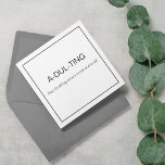 Cartão Engraçado que me mudei | Novo lar<br><div class="desc">Esta nova e engraçada carta de endereço é a maneira perfeita de dar aos nossos amigos e familiares seu novo endereço. Com o divertido ditado "A-DUL-TING, NOUN, AS COISAS QUE TEMOS DE FAZER PARA PROVAR QUE SOMOS ADULTOS". A parte traseira do cartão tem seu nome e novo endereço. Fácil de...</div>