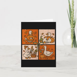 Cartão Engraçado Queda Autumn Pumpkin Latte Goose Lover P