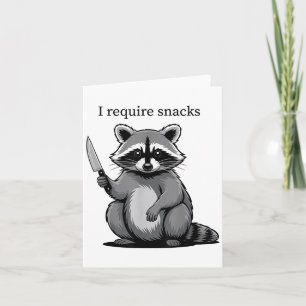 Cartão Engraçado Raccoon Bonito Humor Animal Eu Preciso D