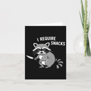 Cartão Engraçado Raccoon Eu Preciso De Snacks Humor 1 Hal