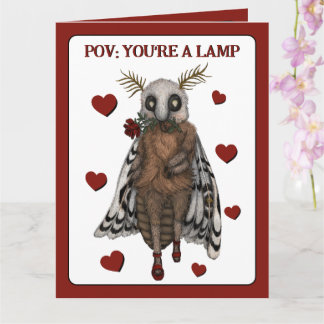 Cartão Engraçado Red Romanic Moth para um Aniversário da