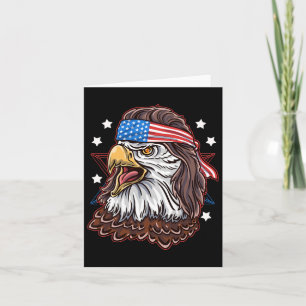 Cartão Engraçado Redneck 80s Patriótico Mullet Americano 