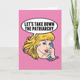 Cartão Engraçado Retro Feminista Pop de Arte Anti-Patria