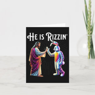 Cartão Engraçado Rizz Ele É Rizzin Jesus Alto Cinco Pásco