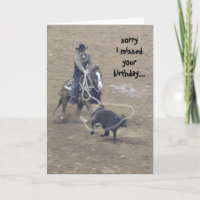 Engraçado Rodeo Belated Birthday, um pouco amarrad