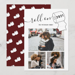 Cartão Engraçado Rolagem de Ano Novo em papel higiênico 3