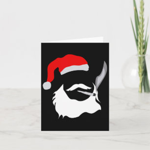 Cartão Engraçado Rosto Santa Cláusula Fumante Natal