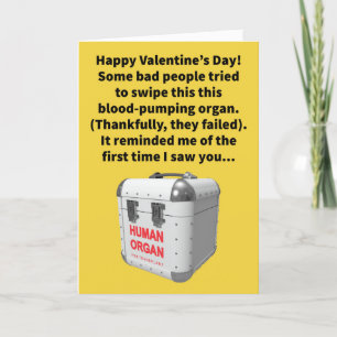Cartão Engraçado Roubou Meu Dia de os namorados Cardíaco