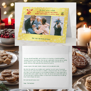 Cartão Engraçado Rudolph Oh Deer Feliz Ouro Xmas 2 Fotogr