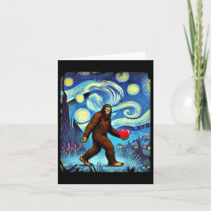 Cartão Engraçado Sasquatch Bigfoot Heart Dias de os namor