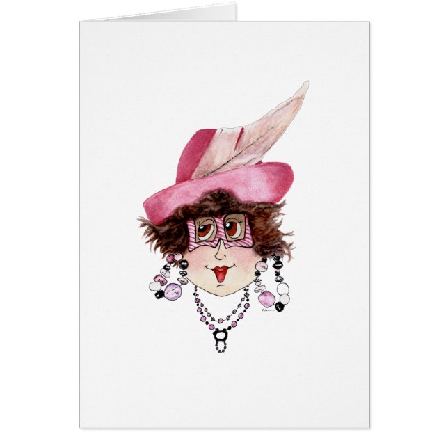 Cartão Engraçado Senhora e Humpty Dumpty (Frente)