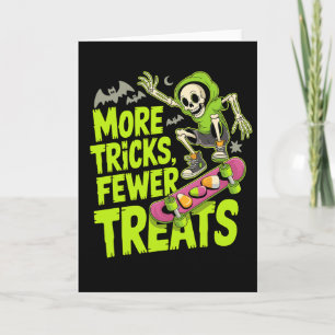 Cartão Engraçado Skateboard Halloween Skeleton Ghost Spoo