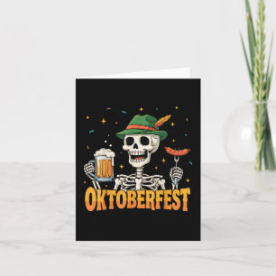 Cartão Engraçado Skeleton Bebendo Alemão Beers Mulheres
