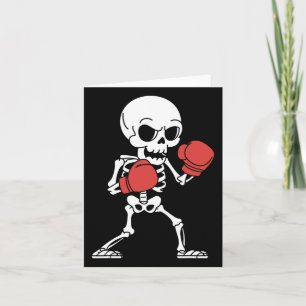 Cartão Engraçado Skeleton Boxing Amantes do Dia das Bruxa