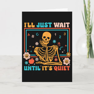 Cartão Engraçado Skeleton Professor Halloween Homens Mulh