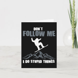 Cartão Engraçado Snowboard Gift Men Mulheres Bonitas Snow