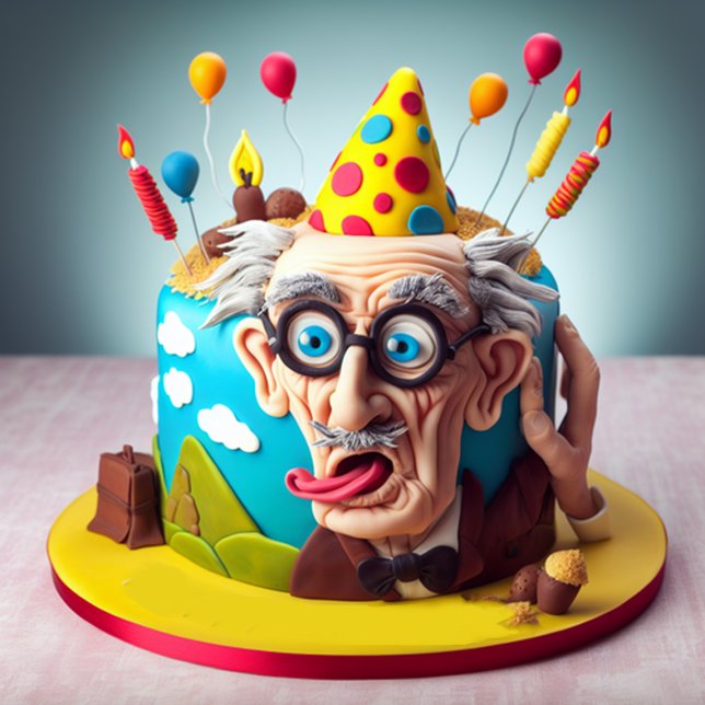 CARTÃO ENGRAÇADO SOBRE O BOLO DE ANIVERSÁRIO (Criador carregado)