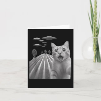 Cartão Engraçado Surpreendido Gato Assustado Selfie Com P