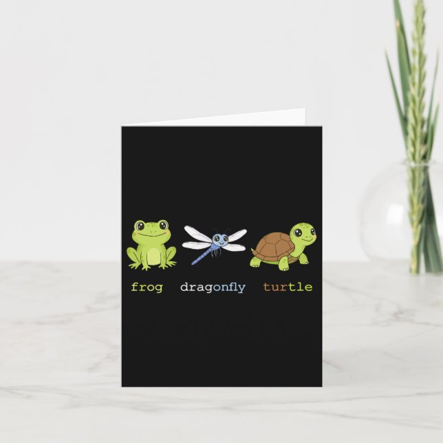 Cartão Engraçado Sutil Sapo Político Dragonfly Turtle Res (Frente)