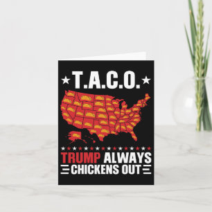 Cartão Engraçado T.a.c.o Trump Sempre Foge Taco Usa M