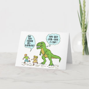 Cartão Engraçado T Rex Dinossaur Jurassic Pun Humorístico