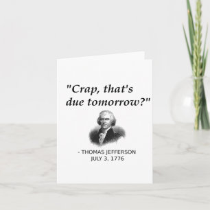 Cartão Engraçado Thomas Jefferson Estudante de História d