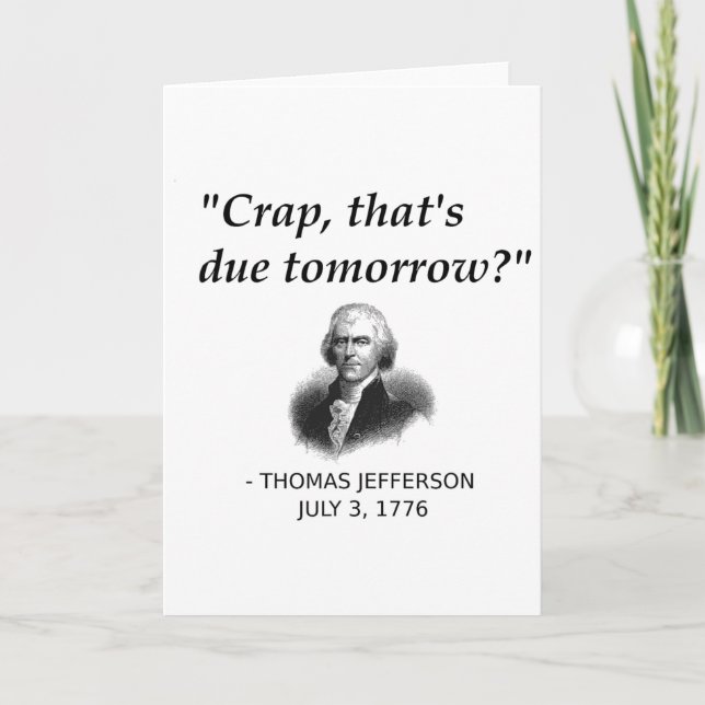 Cartão Engraçado Thomas Jefferson História Dos EUA Profes (Frente)
