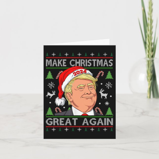 Cartão Engraçado Trump 2024 Torne O Excelente De Natal No (Frente)