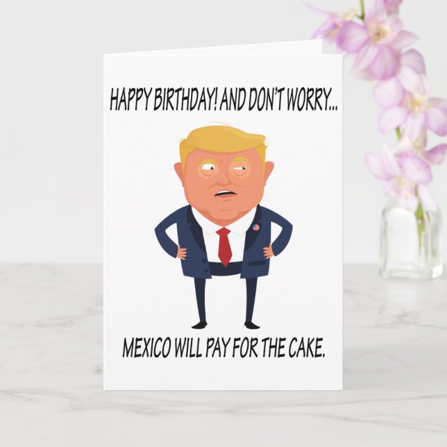 Cartão Engraçado Trump Birthday (Orquídea)