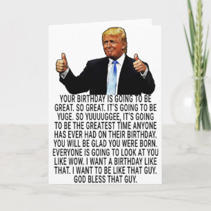 Cartão Engraçado Trump Birthday